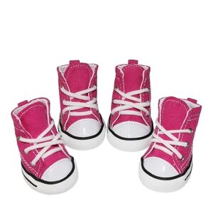 Stylish Pink Dog Sneakers size 4. Great for outside walks.